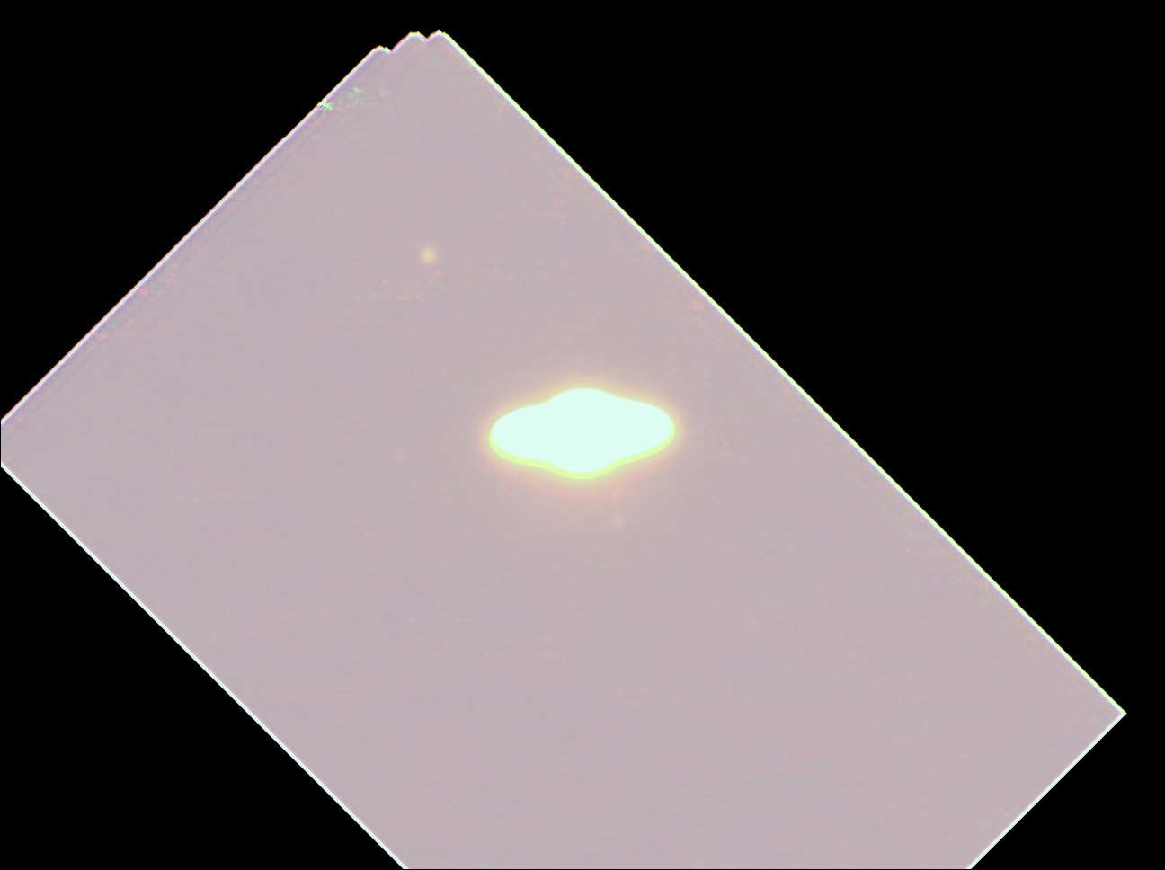 Observed image of Saturn with several moons visible around it