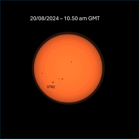 AR 3792 moving across the Sun between 20 and 23 August 2024