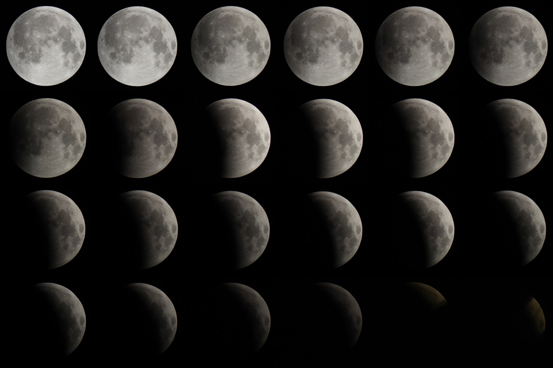 Partial lunar eclipse of 28 August 2026 photographed from Oria, Italy