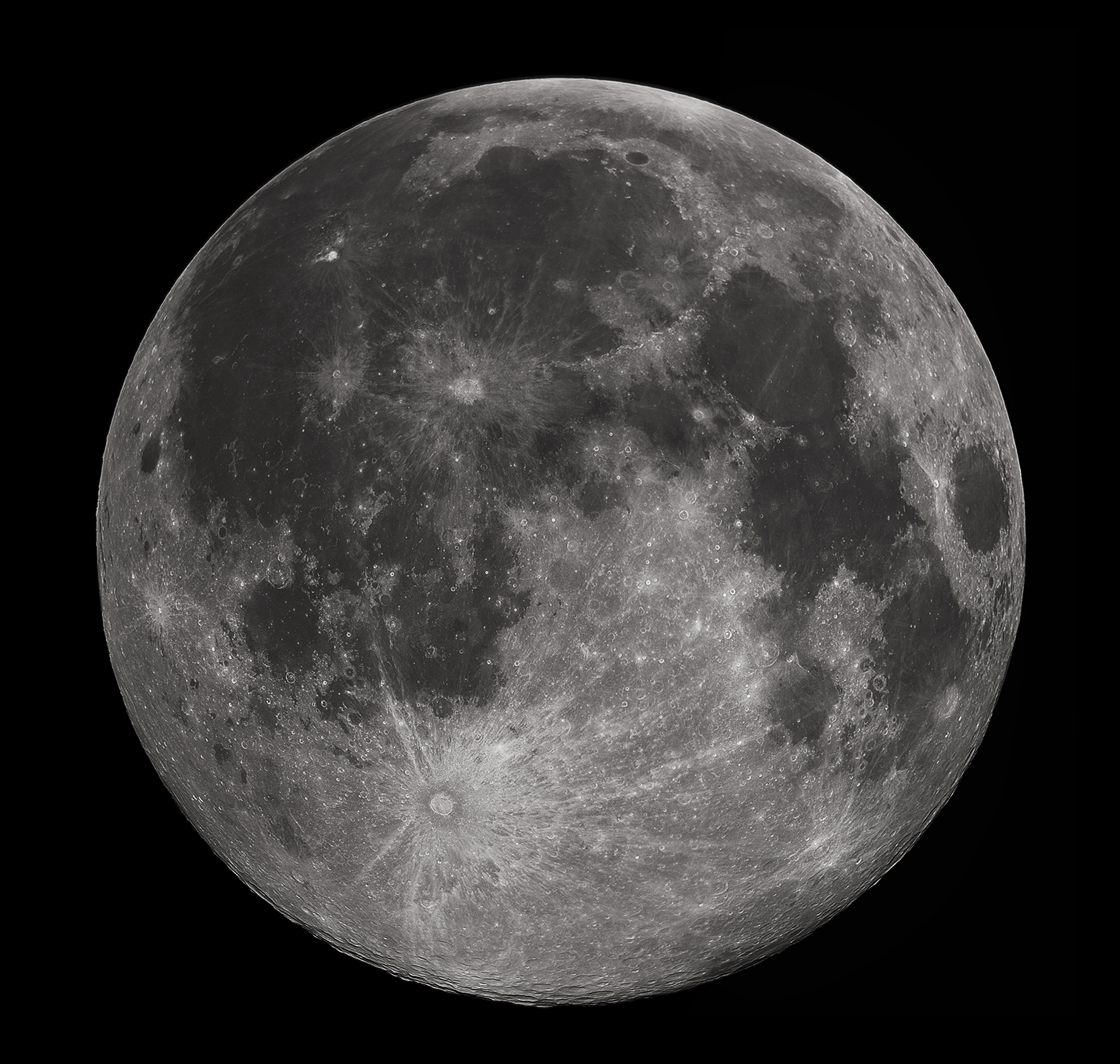 Detailed photograph of the full Moon showing its visible near side